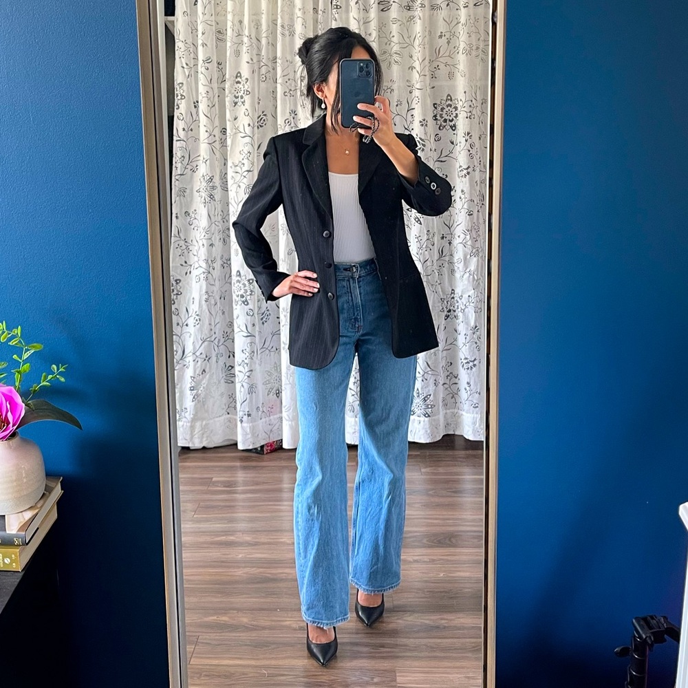 Women’s Pinstripe Wool Blazer